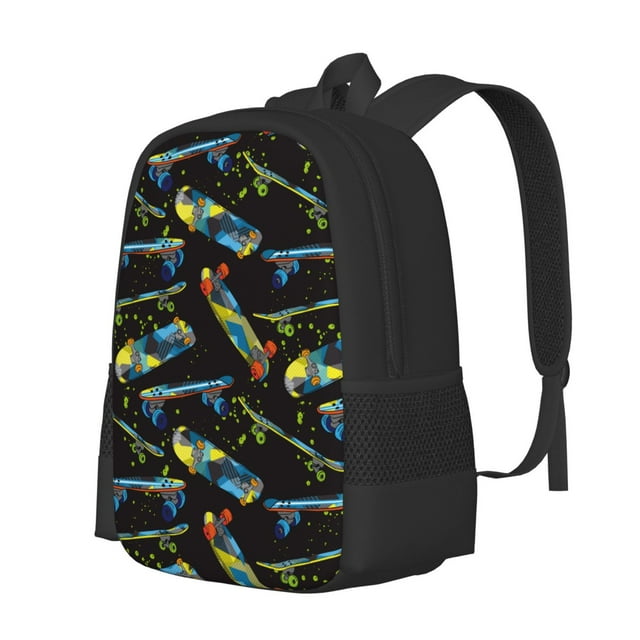 Disketp Colorful Skateboard Mochila Minimalista de Gran Capacidad, Mochila de Viaje para Escuela, Trabajo o Uso Diario