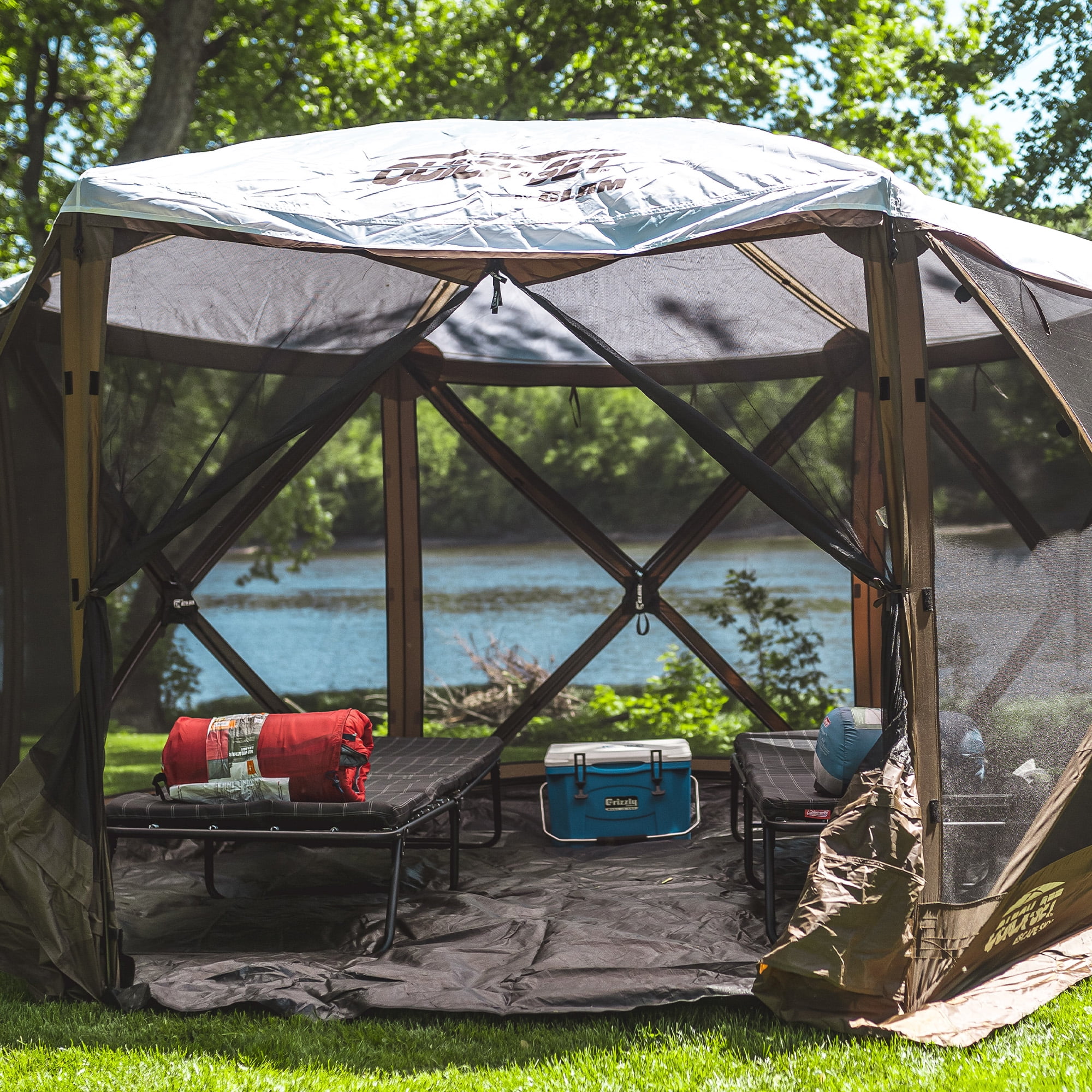 Clam 150 X 150 Quick Set Floor For Pavilion Camper Shelter Floor Only Black 150 X 150