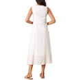 thumbnail image 3 of INSPIRAR CHIC Vestido de Verano sin Mangas para Mujeres, Escote Redondo, Corte Suelto, Estilo Midi Casual, Beige-1 XL, 3 of 6