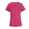 thumbnail image 3 of Wutalume Women's Quick Dry Fabric Solid Color V-Neck Short Sleeve Scrub Top, Healthcare and Medical Work Uniform,Hot Pink M, 3 of 4