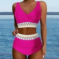 thumbnail image 1 of iTNHFP Bikini Swimsuits Women's High Waisted Bikini Sets Two Piece High Cut Bathing Suits Athletic Color Block Swimsuits, 1 of 5