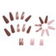thumbnail image 3 of Uñas postizas francesas largas de ataúd, uñas acrílicas negras a presión, puntas de uñas postizas degradadas de cubierta completa para mujeres y niñas, 24 Uds., 3 of 5