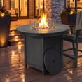 thumbnail image 3 of WestinTrends Helios 47" Modern Outdoor Patio Propane Round Counter Height Fire Pit Table (Rocks Not Included), Gray, 3 of 14