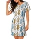 thumbnail image 2 of Easygdp Cartoon Poodle Dog Camisón de manga corta para mujer, informal, estampado, 2 of 6