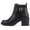 Black PU, variant on Women Ankle Boots Block Heel Booties Side Zip Buckle Strap Lug Sole Round Toe Casual Fashion Shoes PUGGLE Beige Camel Nubuck 8