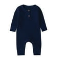 thumbnail image 2 of KYAIGUO Newborn Bodysuit Jumpsuit for Boys Girls,Super Cozy Solid Color Infant Jumpsuit Soft Cotton Baby Kids Outfits Clothes, 2 of 7