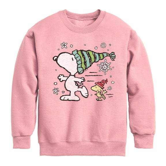 Peanuts - Snoopy Woodstock Skate - Toddler & Youth Crewneck Fleece Sweatshirt