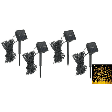 String Of Led Lights Pack of 4 100 LED Warm White Outdoor Solar String lights for Garden Wedding Party Lamps ()