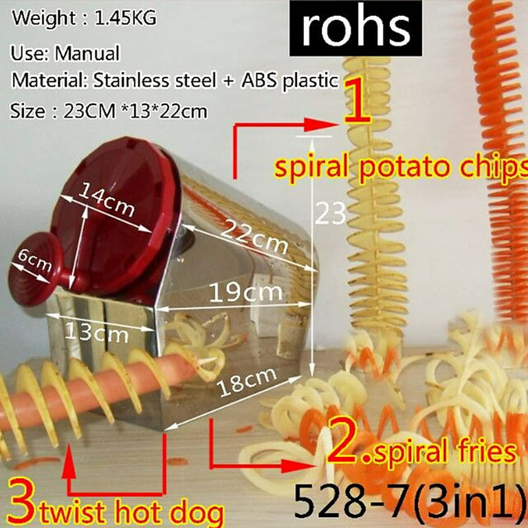 Tornado Potato Chips Spiral Cutter Manual Stainless Steel Potato Chips Slicer Spiral Twister Vegetable Cutter French Fry
