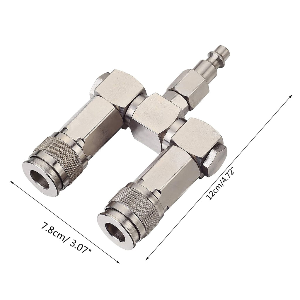 3-in-1 Quick-Connect Y-Type Swivel-360Degrees Connectors Air Compressor Accessories-Fittings 2 Way Air Hose-Splitter