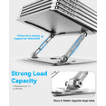 thumbnail image 4 of Kenke Adjustable Laptop Stand, Computer Stand with 360 Rotating Base, Ergonomic Laptop Riser Mount for Desk Foldable Protable Computer Desk Fits with MacBook Pro Air (10-16") -Silver, 4 of 8