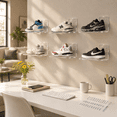 Store Rack Transparent Png Wall Mount Floating Shoe Rack Set of 6, Clear Transparent Storage for ...