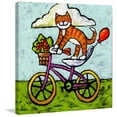 thumbnail image 3 of Marmont Hill - "Tiger Cat Bike Acrobat" by Janet Nelson Painting Print on Wrapped Canvas, 3 of 5