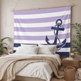 thumbnail image 3 of Anchor Purple Large Tapestry for Bedroom Wall Hanging Tapestry,Modern Navy Blue White Striped Nautical Ceiling Backdrop Tapestries Poster Blanket Wall Decor for Teens Room Living Room Dorm 86" x 104", 3 of 8