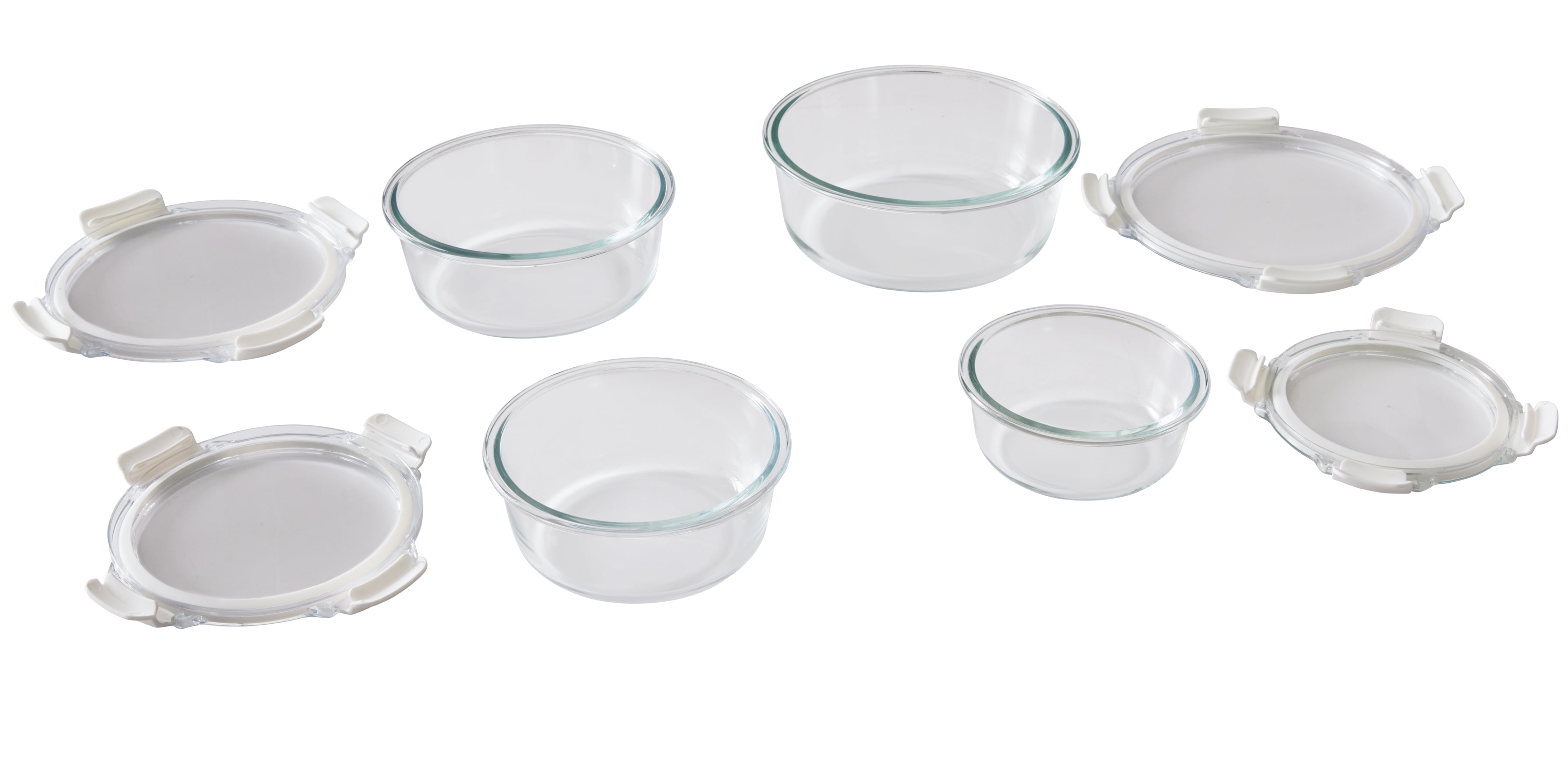 Better Homes & Gardens Round Glass Food Storage Container with Tritan Lid. Set of 4, 8 Pieces