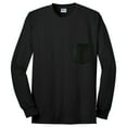 thumbnail image 5 of Gildan Ultra Cotton Men’s Long Sleeve Pocket T-Shirt, Comfortable, Crewneck Classic Fit, Black, S, 5 of 5
