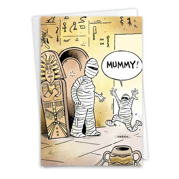 C1619MDG Humorous Mother's Day Card 'Mommy Mummy Mother'S Day Joke ' with Envelope by NobleWorks