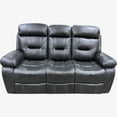 thumbnail image 4 of Cosmic Homes Sublime Ensemble de Fauteuil Inclinable Manuel 3 Pcs en Cuir d'Air Charbon – Sofa, Causeuse et Fauteuil Inclinable avec Porte-Gobelets et Rangement, Salon, 4 of 6