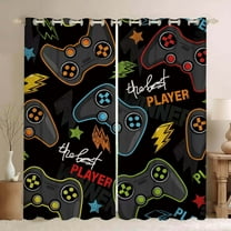 Gamepad Game Console Blackout Window Curtains for Teens Boys Kids Modern Gaming Video GameRoom Bedroom Living Room Decorations Home Window Treatments Drapes Grommets 2 Panel 52x63 Inches