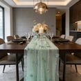 thumbnail image 5 of Sheer Table Runner,Nylon Mesh Embroidered Floral Table Dresser Cloth,Lightweight Foldable Table Decor Drape For Wedding Birthday Banquet Layout(Green), 5 of 7