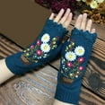 thumbnail image 4 of Womens Handmade Knitted Autumn Winter Gloves Retro Crochet Gloves, 4 of 5