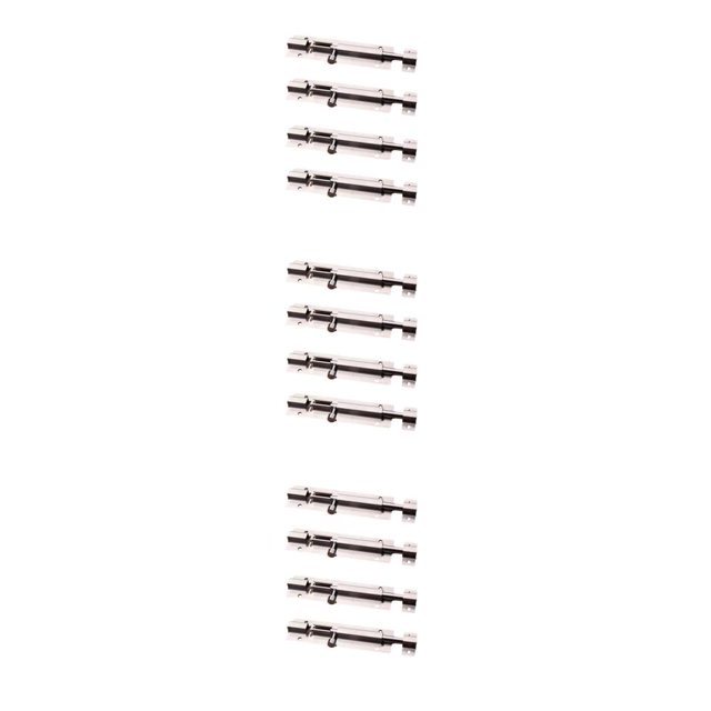 Justharion 4x Silver Stylish Door Upgrade Home Security With Easy Installation Sliding Door Lock Slide Screws Gate 4 inch 3Set