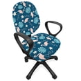 thumbnail image 1 of Tropical Office Chair Slipcover, Exotic Patterns Like Flamingos Monstera Leaves and Flowers Natural Art, Protective Stretch Decorative Fabric Cover, Standard Size, Blush and Night Blue, by Ambesonne, 1 of 5