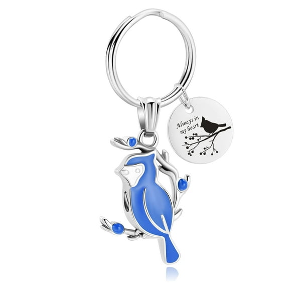 Cardinals Always in My Heart - Cremation Jewelry for Ashes Holder Locket for Ashes of Loved One Urn Keychain for Pet Human Ashes Urn Keyring