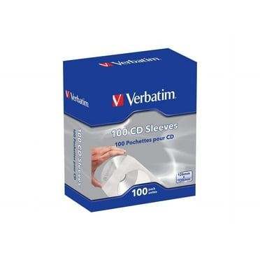 Verbatim® CD/DVD Paper Storage Sleeves, White, Box Of 100 Sleeves