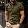 thumbnail image 2 of Kcolen Mens Polo Shirts Cotton Men's Summer Casual Short Sleeve Shirt with Zipper Pocket Solid Tops Casual Vacation Basic, 2 of 5