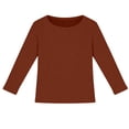 thumbnail image 2 of Girl Long Sleeve Shirt Crew Neck Ribbed Knit Stretch Shirt Basic Layer Undershirts 15-16 Years Girl Clothes, 2 of 3