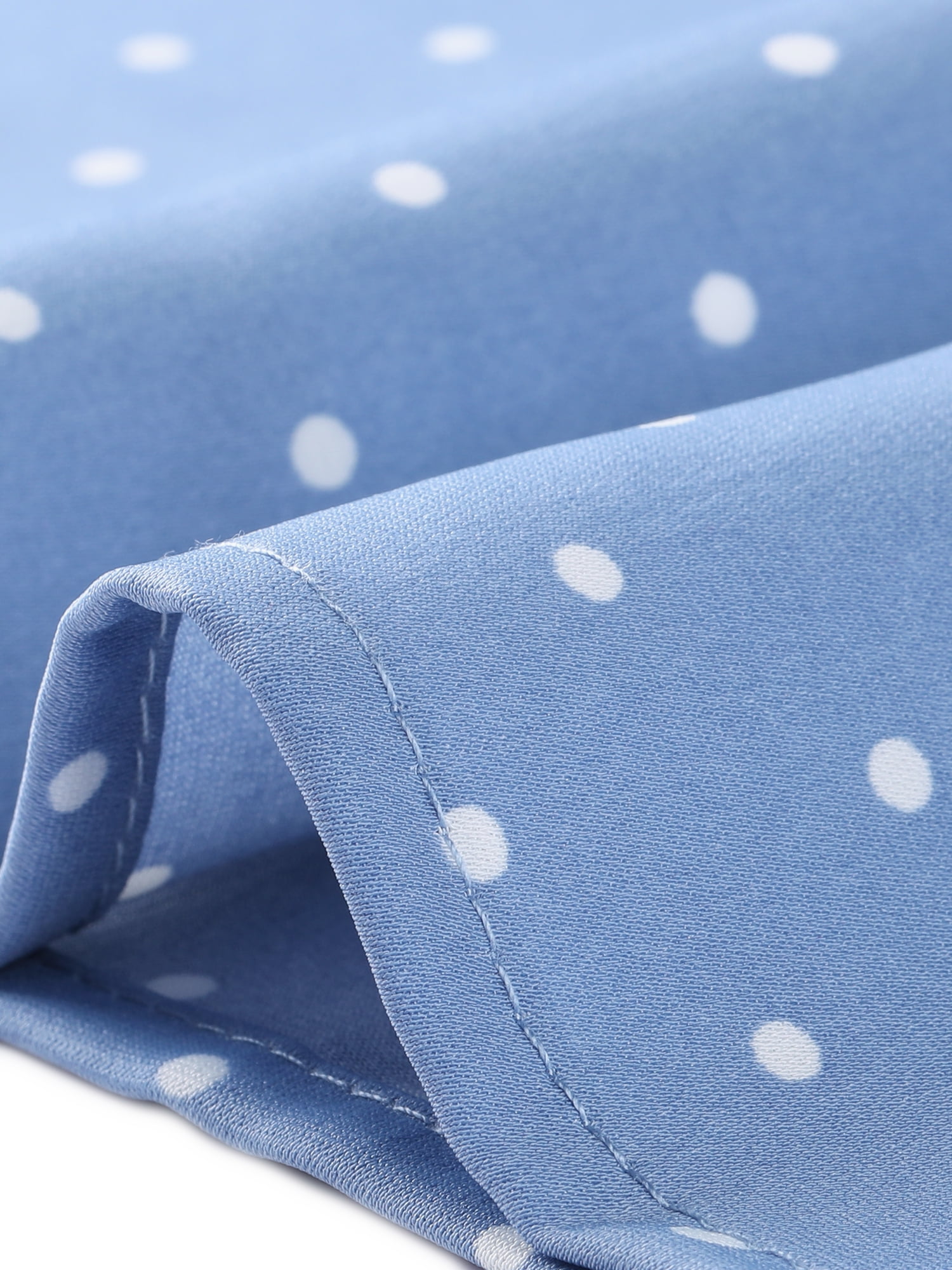 DARING DIVA Women's Peter Pan Collar Polka Dots Short Sleeve Tops M Dusty Blue