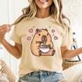 thumbnail image 3 of Cute Girls Capybara Ramen Kawaii Tea Kawaii Capy Lover Kids T-Shirt Unisex, Sizes S-5XL, Tbun, 3 of 5