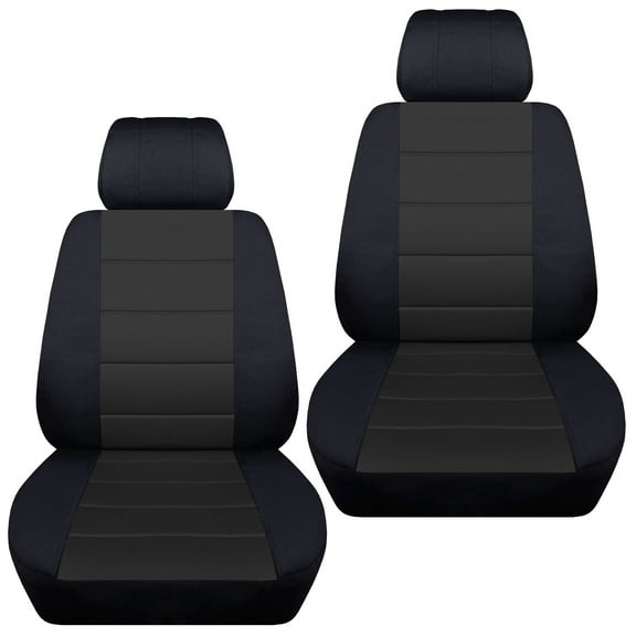 Designcovers Fits 2012-2018 Dodge Ram Cotton Truck Seat Covers :Black and Charcoal