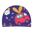thumbnail image 2 of Gorros De Piscina De Poliéster Para Niños, Protección Impermeable Para Las Orejas, Gorro De Baño Con Estampado De Animales, Suministros Para La Cabeza De Buceo 3 Piezas Eigraketly AP005659-00, 2 of 6