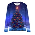 thumbnail image 4 of SELONE Funny Christmas Shirts for Women Plus Size Red Long Sleeve Printed Crewneck Pullover Casual Tops L, 4 of 4