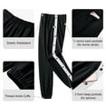 thumbnail image 4 of Chrisuno Men's Tearaway Pants Sweat Pants Closed Bottom Sweatpants With Pockets Sports Pants Track Pants Gym Pants Black L, 4 of 4