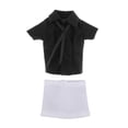thumbnail image 1 of Ropa para figuras femeninas en miniatura, falda corta, camisa con , ropa para figuras de acción, para de muñecas femeninas de 6 pulgadas, 1/12 Camisa negra, 1 of 8