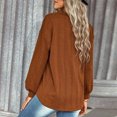 thumbnail image 4 of Womens V Neck Oversized Sweaters 2022 Fall Long Sleeve Pullover Loose Knit Comfy Jumper Tunic Sweater Tops, 4 of 5