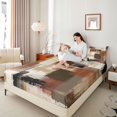 thumbnail image 3 of Homewish Aesthetic Oil Painting Queen Sheets,Geometric Abstract Queen Sheet Sets,Brown,4-Piece,1 Flat Sheet, 1 Fitted Sheet and 2 Pillowcases, 3 of 6