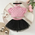 thumbnail image 6 of TAIAOJING Toddler Girls Short Sleeve Dot Prints Coat Tops Skirts Outfits Sets Boho 18-24M, 6 of 6