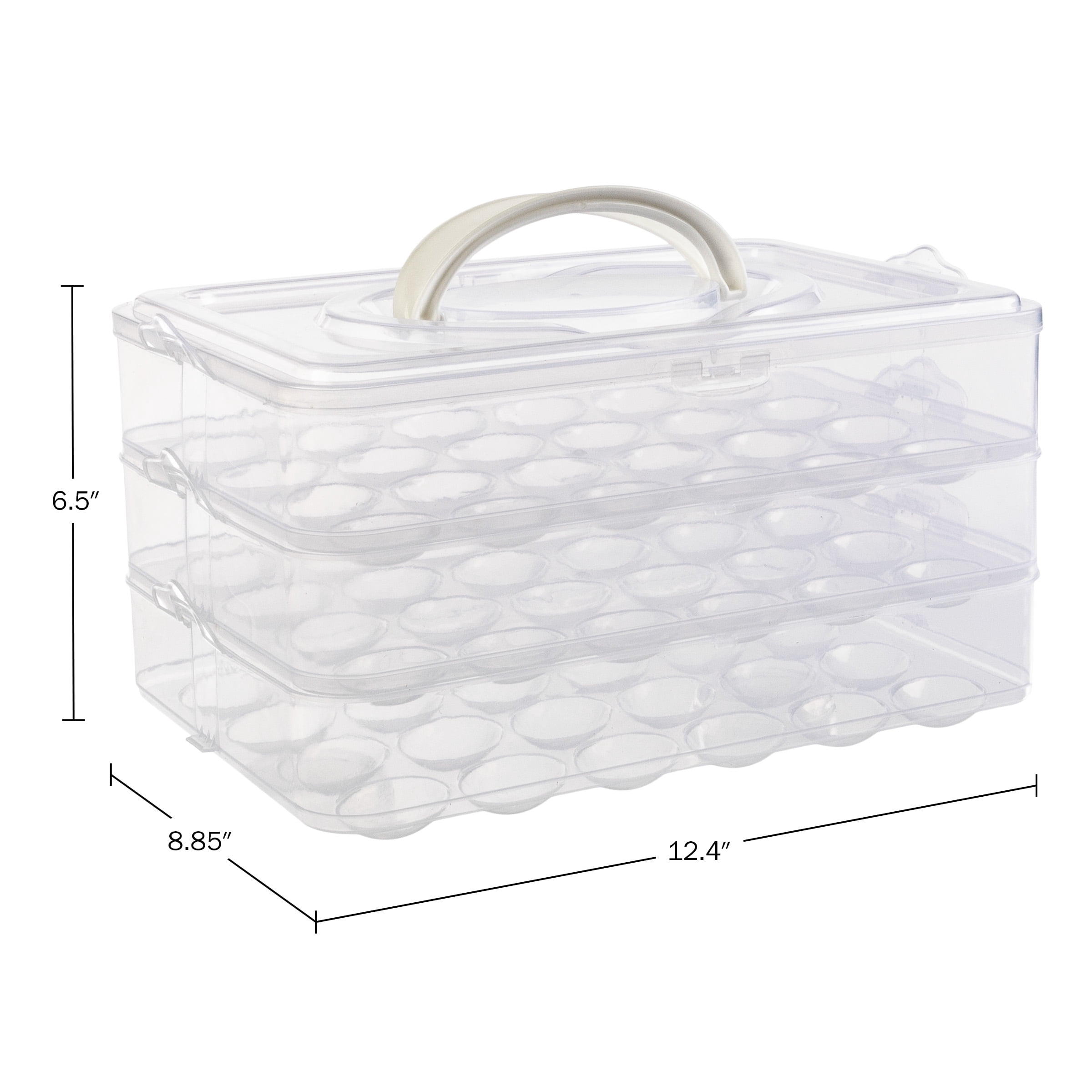 Classic Cuisine 3-Tier Egg Holder with Lid and Handle - Holds 72 Eggs