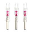 thumbnail image 1 of 3-Pack Red LED Lighted Arrow Nocks - 6.2mm Inner Diameter Fit, Auto-Ignite PE Construction, 4.5cm Length, 1.77in Size, 1.5g Each - High Brightness Visibility for Night Archery Shooting, Durable &, 1 of 5