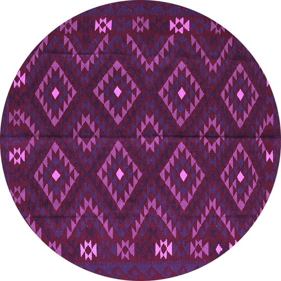 Ahgly Company Indoor Round Southwestern Purple Country Area Rugs, 5' Round