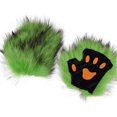 thumbnail image 3 of Guantes de Disfraz de Halloween, Lindos Guantes Largos con Forma de Garra, de Medio Dedo | Accesorios de Cosplay | Negro/Azul Cielo/Café/Gris/Verde | Material de Poliéster | 24*26Cm | 120G | Activida, 3 of 7