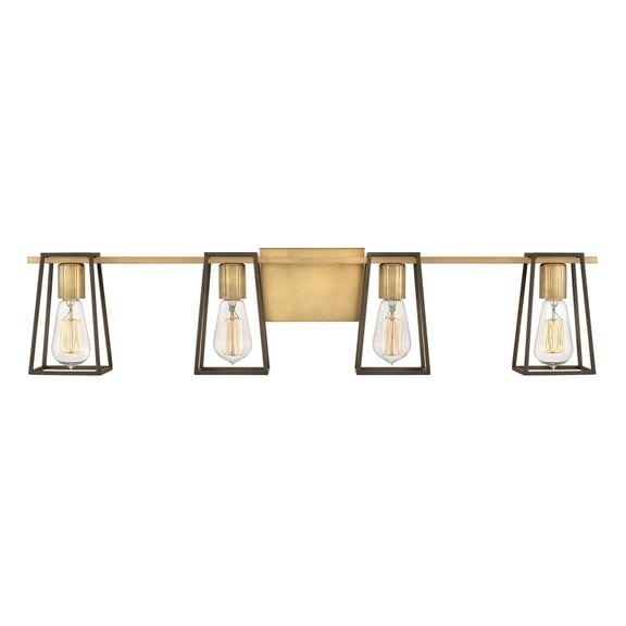 5164HB Hinkley Lighting Filmore - 4 Light Bath Vanity in Transitional and Industrial Style - 33.5 Inches Wide by 7.5 Inches High-Heritage Brass Finish