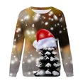 thumbnail image 3 of Sudadera de cuello redondo Gibobby Estampado navideño para mujer XL, 3 of 4