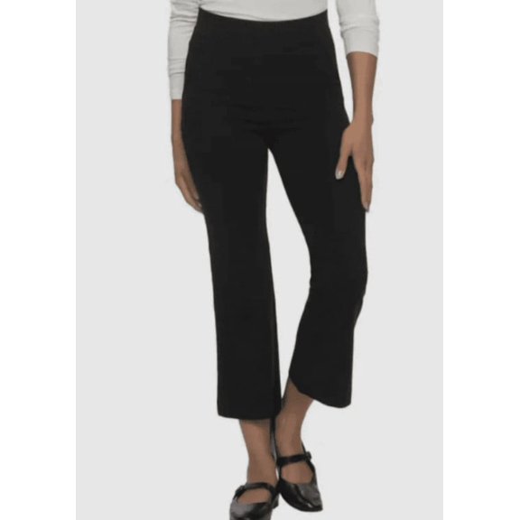 Felina Women's Tummy Control Pull-On Kick Crop Pant, Black, Small