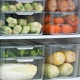 thumbnail image 4 of Refrigerador Caja de mantenimiento fresco Cajón transparente de PET Refrigerador Organizador de almacenamiento de bebidas con tapa, Estilo alto ensanchado Advancent HA005035-02, 4 of 7