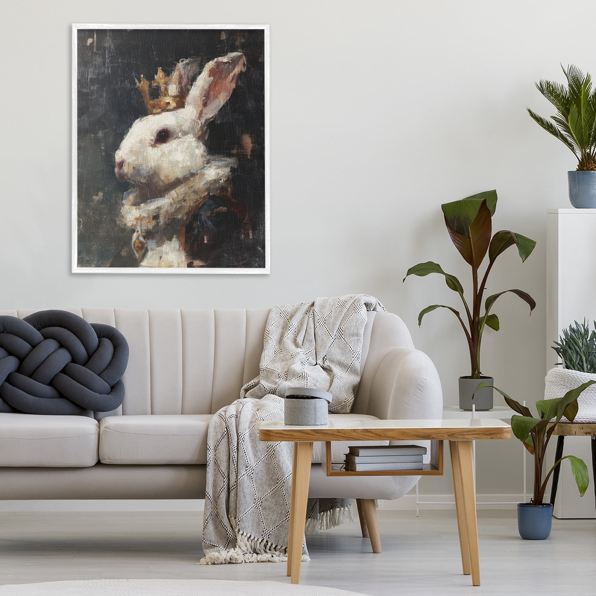 Stupell Industries Regal Monarch Rabbit White Framed Giclee Art, design by Svetlana Aleynikova